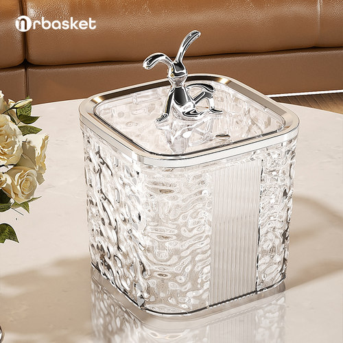 桌面垃圾桶小号带盖按压式