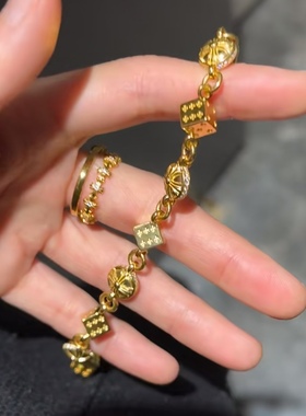 22k骰子十字架筛子十字花手链