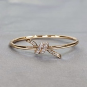 18k金白金玫瑰金天然钻石满天星满钻结绳手镯