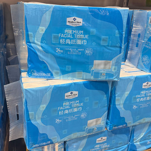山姆MM经典 加厚可湿水纸巾洗脸巾柔韧家用 纸面巾24包 100抽取式