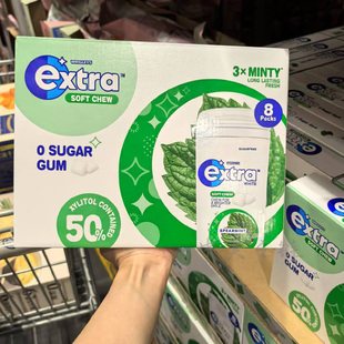 超市代购 Extra益达脆皮软心口香糖500g薄荷持久清新口气无糖