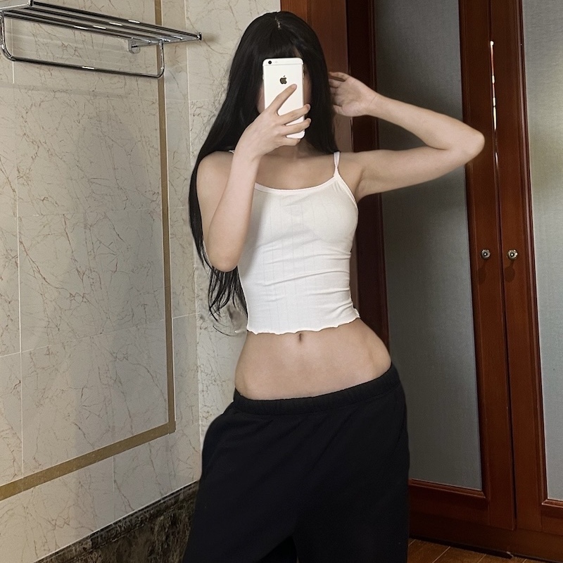 SKims平替蕾丝边背心显瘦内搭