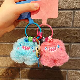 可爱书包布娃娃钥匙扣呲牙雪怪娃娃玩偶玩具搞怪挂件公仔毛绒娃娃