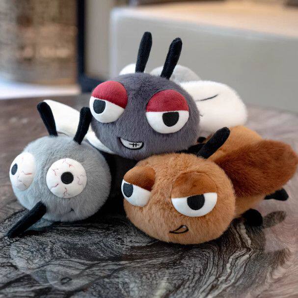 夏天昆虫趣味恶搞毛绒公仔蚊子蟑螂苍蝇创意玩具玩偶布娃娃小礼物