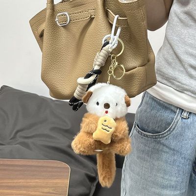 可爱卡通棕色海懒公仔玩偶钥匙扣包包书包公仔挂件娃娃玩偶挂饰品