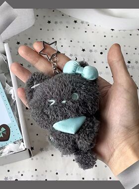 持伞熊薄荷猫原创毛绒挂件12cm无属性公仔钥匙扣礼物女生高颜值