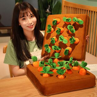 宝宝拔萝卜玩具毛绒抱枕宠物狗狗玩偶小猫咪胡萝卜儿童道具早教