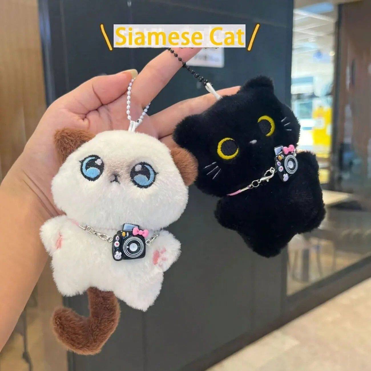 可爱卡通旅行猫咪毛绒挂件钥匙扣公仔玩偶背包挂饰景区旅游小礼物