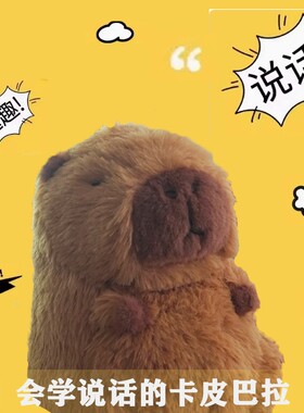 会学说话的卡皮巴拉水豚毛绒玩具公仔玩偶学舌生日送女生礼物