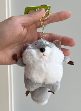 可爱吱吱叫小狐狸毛绒钥匙扣卡通情侣包包挂件公仔小玩偶书包挂饰