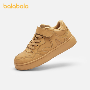 小白鞋 男童鞋 运动鞋 女童2025冬季 巴拉巴拉童鞋 加绒运动鞋 儿童板鞋