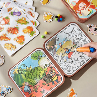 神奇水画本反复涂鸦水笔绘画撕安静书清水涂色宝宝好忙水显画画册