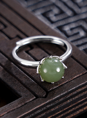 子佩集S925银【初夏琼珠】戒指【AS01138】纯银时尚青玉2410