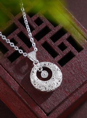 子佩集S990【静思平安】套链【MXTL020】纯银花丝项链