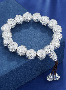 子佩集纯银真言手串【LZZY2】白12手链