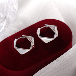 子佩集S925【空眠】耳环【EL080066】纯银时尚几何五边形