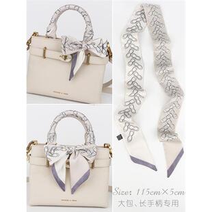 LVΒT老花加长款手提包包丝巾丝带绑包袋手柄丝巾长条飘带缠包带