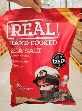 会员代购英国进口REAL海盐风味手工原切薯片精选优质土豆配料干净