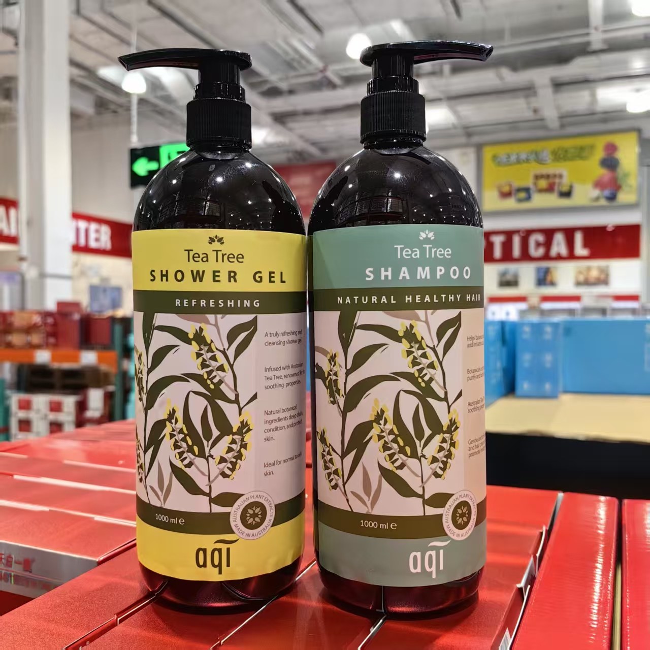开市客代购澳洲进口AQI雅葵茶树精油沐浴露洗发水1L 清爽控油留香
