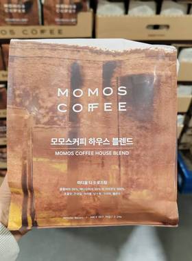 开市客代购韩国进口MOMOS焙炒咖啡豆1000g中深烘焙程度多产区拼配