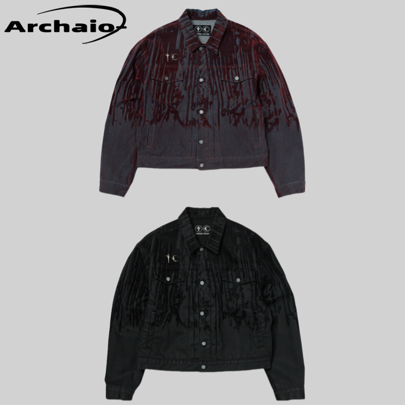 Thugclub分层渐变植绒翻领夹克