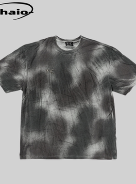 Thug Club 25ss 做旧脏染褶皱迷彩基础短袖tee星月金属logo韩