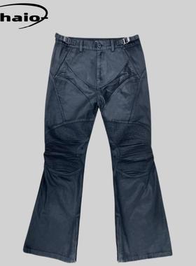 Grailz ProjectGR 24fw 微喇刷蜡机车裤装甲护膝拼接长裤机能廓形