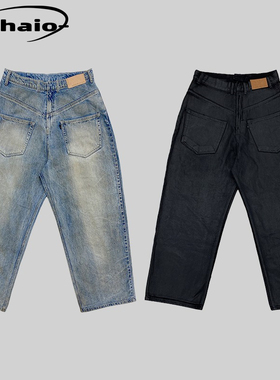 Grailz ProjectGR 23ss 刷蜡水洗脏染反转设计牛仔裤 宽松版型韩