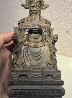 越南沉香木雕龙王五爷佛像