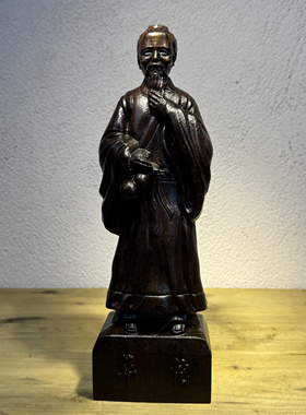 越南沉香木雕刻神医华佗摆件中医诊所装饰品家居饰品实木工艺品木