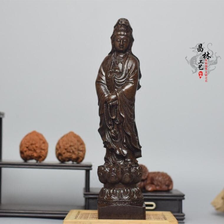 观音菩萨越南沉香木风水雕刻莲花