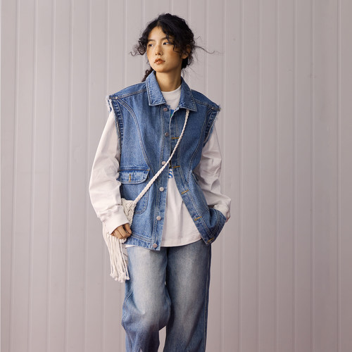 拼接牛仔马甲PROSBYCH