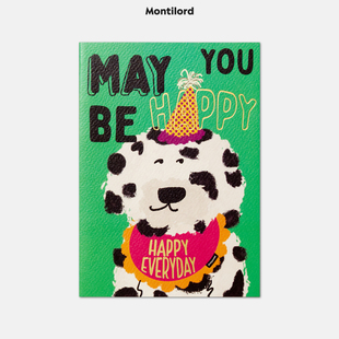 对折贺卡大号带信封puppy节日情人圣诞礼品心意周年纪念对象生日满岁年誓言卡结礼厚实耐用ins Montilord