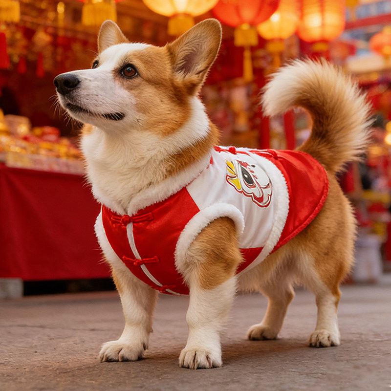 宠物狗狗衣服秋冬假两件马甲背心新年喜庆保暖加绒唐装法斗中型犬,宠物/宠物食品及用品,狗宠物服装/雨衣,淘宝优惠券,粉丝福利购,淘宝优惠卷