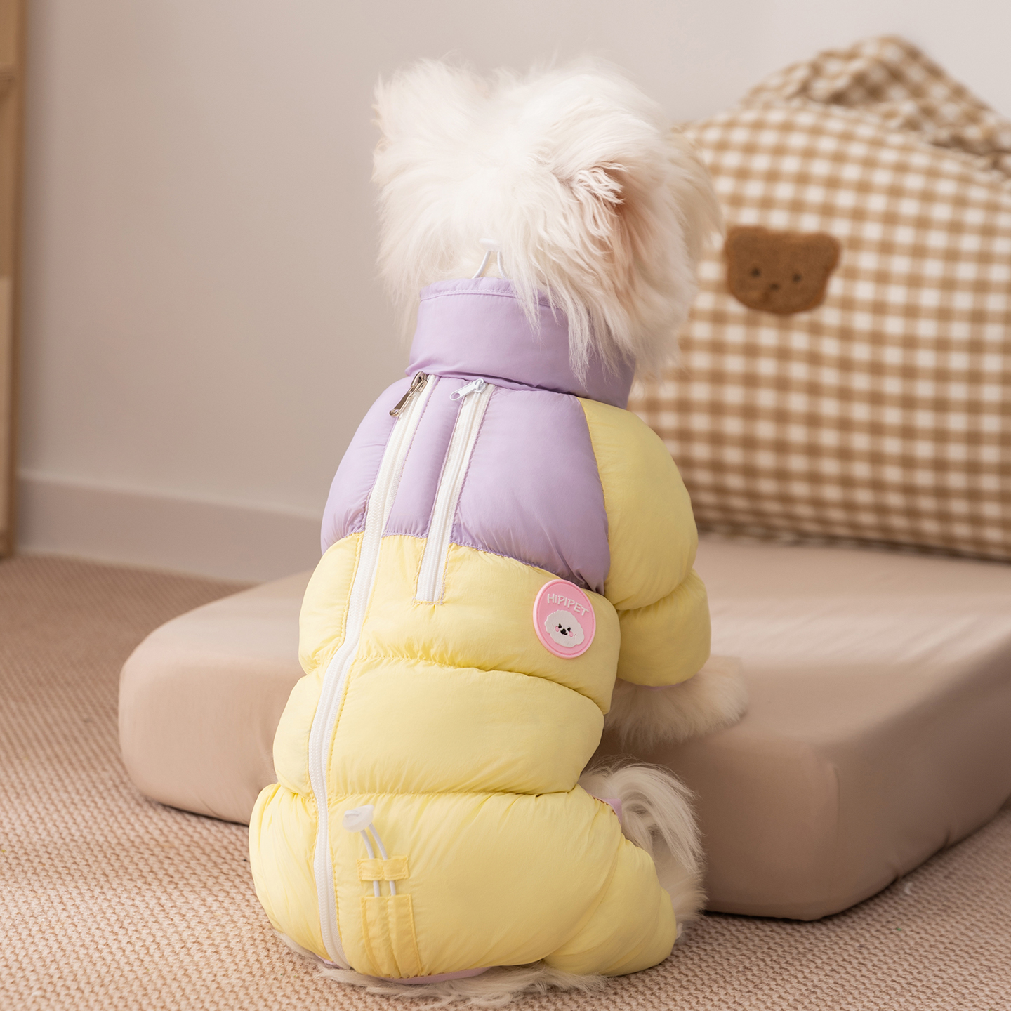 秋冬宠物狗狗马卡龙四脚全包款棉衣加厚加绒衣服小型幼犬保暖衣服