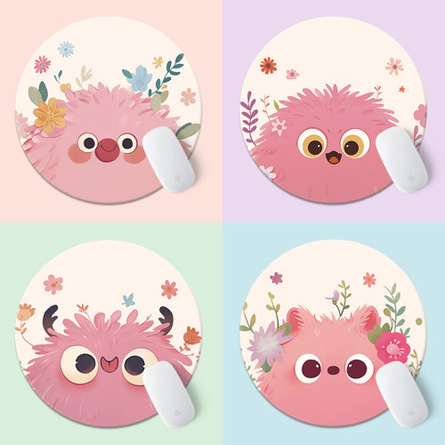 卡通毛球鼠标垫键盘桌面垫小号护腕高颜值可爱电脑办公书桌垫定制