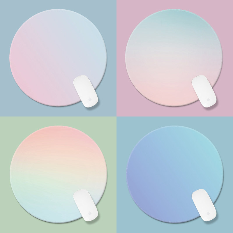 莫兰迪纯色圆形小号鼠标垫定制