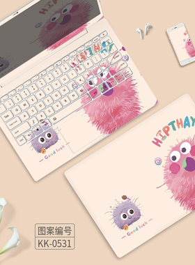 可爱小怪兽电脑贴纸适用Dell戴尔灵越inspiron15.6英寸5630笔记本16Plus成就14pro电脑3530壳5310保护膜3420