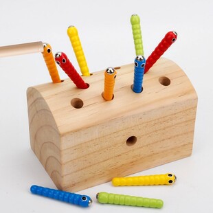 1-6岁吸铁幼儿女童钓鱼类婴儿男孩幼儿园婴儿抓虫子吸铁石玩具。