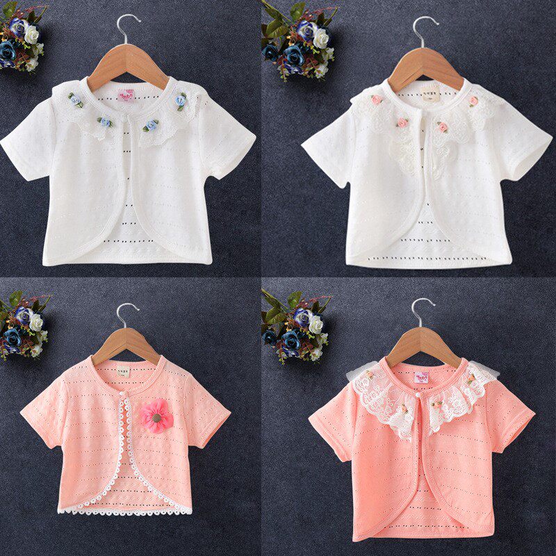 大女童披肩针织衫外防晒裙子儿童薄款搭配小外套开衫夏季透气短款