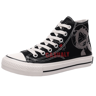 2025年春季高帮流行韩版百搭涂鸦帆布鞋女鞋ulzzang板鞋ins板潮鞋