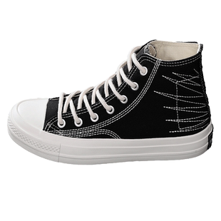 春季高帮帆布鞋男韩版潮流百搭情侣板鞋休闲1970S学生高邦布鞋男