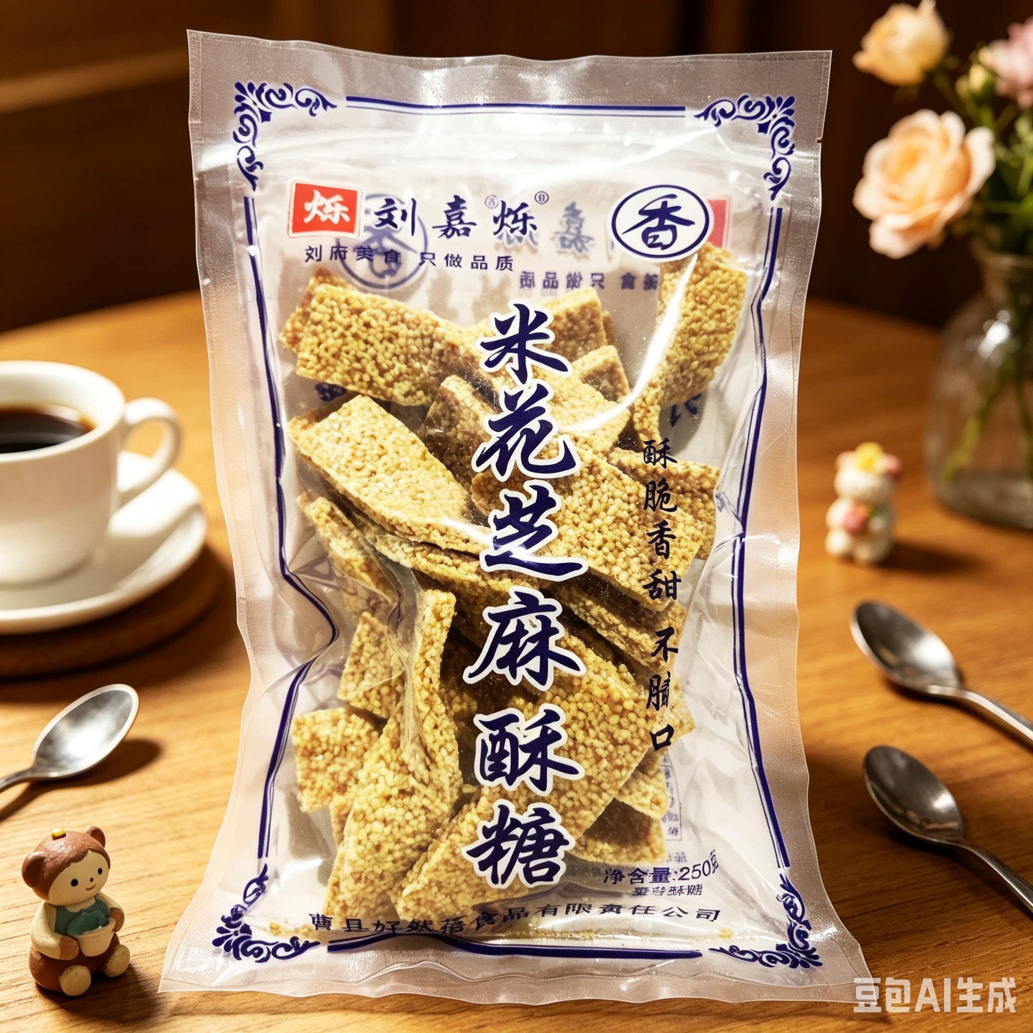 芝麻米花糖纯手工特产8090后正宗麦芽糖农家自制怀旧零食小吃爆款