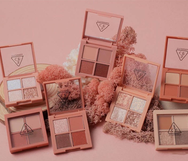 3ce四色眼影盘4色金钻粉杏仁盘珠光半糖粉钻玫瑰香槟