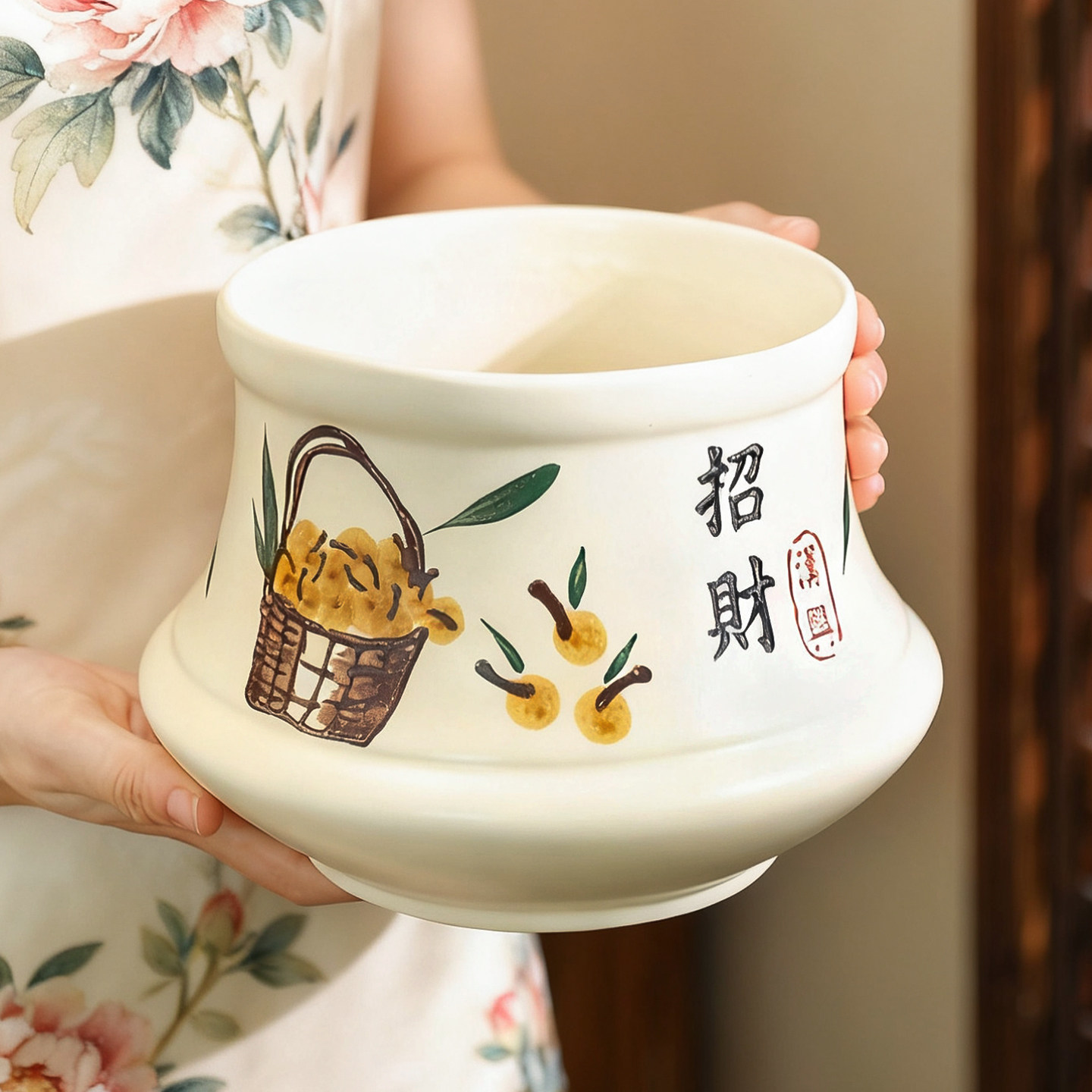 中式奶油风陶瓷花盆客厅家用桌面轻奢创意蝴蝶兰花绿植专用花卉盆,鲜花速递/花卉仿真/绿植园艺,花盆,淘宝优惠券,粉丝福利购,淘宝优惠卷