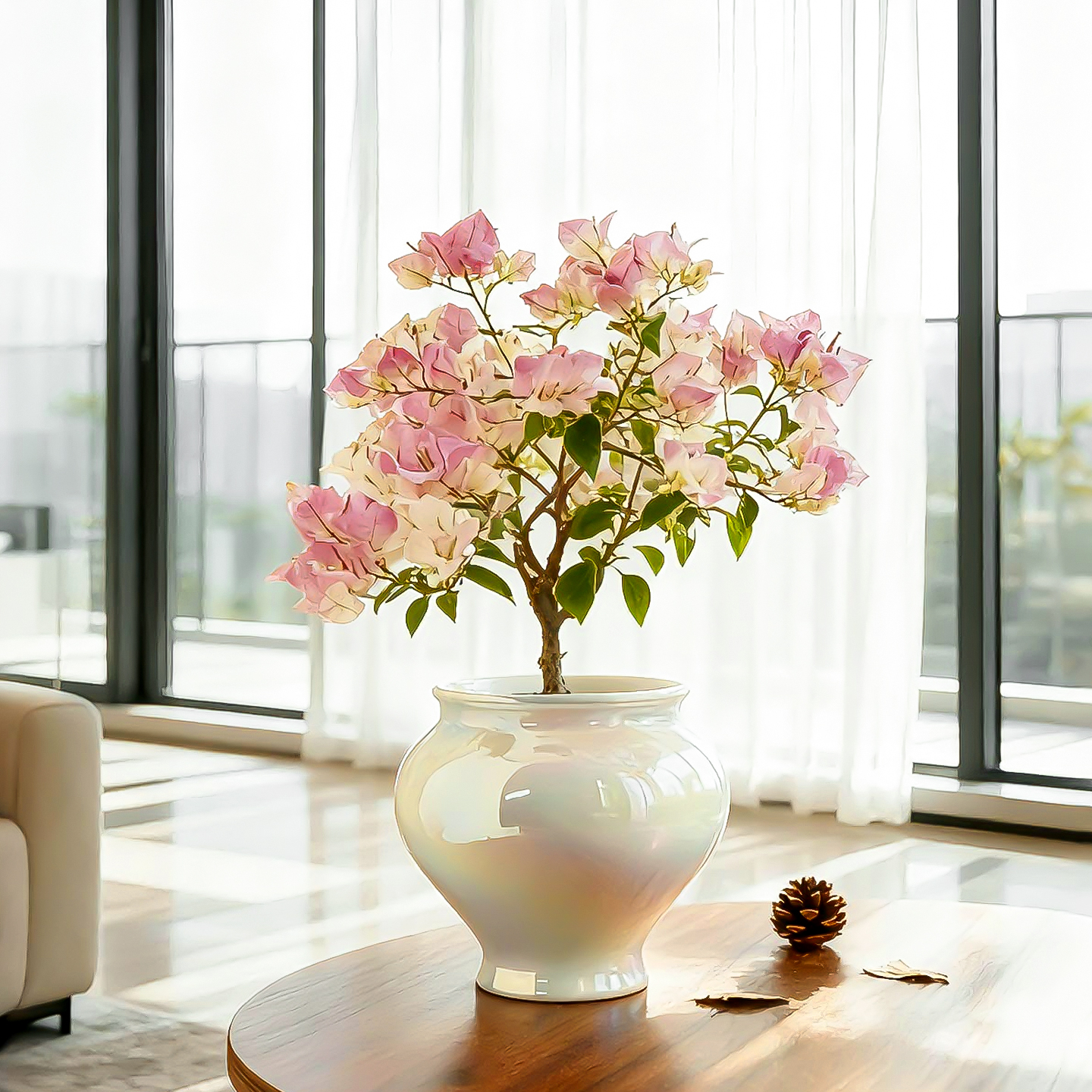 陶瓷花盆创意极光高级感客厅桌面