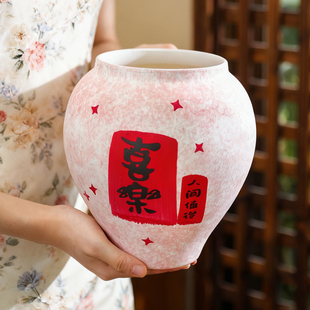 简约现代陶瓷花盆创意手绘高级室内家用小盆栽蝴蝶兰冬青通用套盆