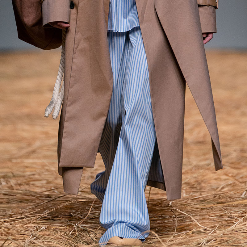 damowang宽腿条纹裤