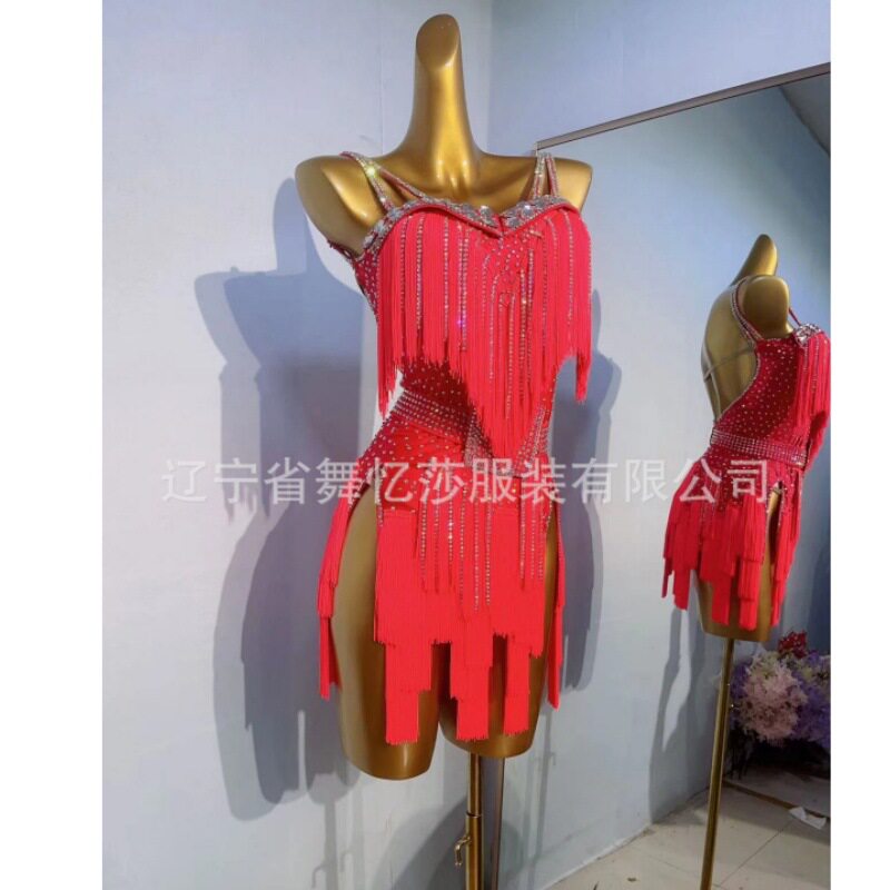 2025新款国标拉丁舞服艺考级比赛演出服专业舞蹈台成人团体花服