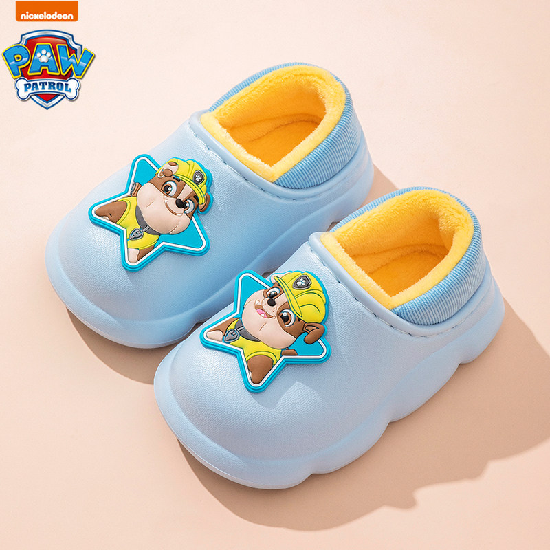 汪汪队儿童棉鞋冬新款防水男童室内外防滑包跟女孩加绒卡通棉拖鞋
